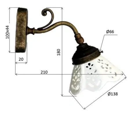 SAPHO BARI svítidlo E14, 40W, 230V, keramické stínítko, IP21, bronz MC811