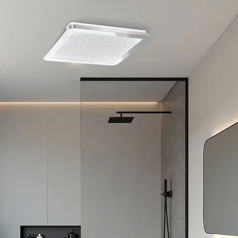 Minimalistické stropní svítidlo NEXIT do koupelny - stříbrný chrom 30 cm - stropní svítidlo se stmíváním LED 3000K 18W IP44