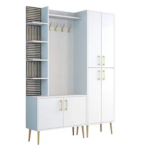 Předsíňová stěna Viyana Da - White, Gold