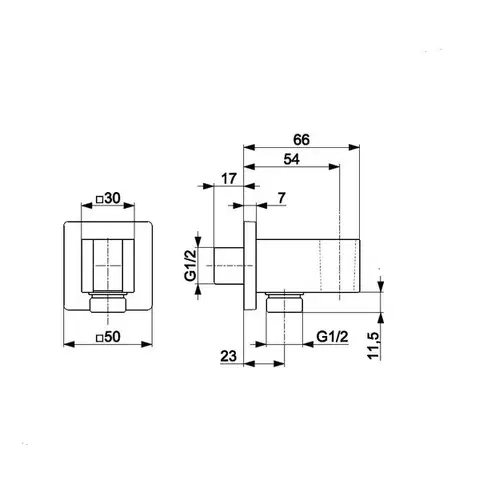 KFA Držák sprchy s vývodem, LOGON, chrom 845-051-00