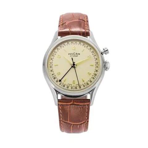 Vulcain Cricket Tradition 36 mm - Eggshell - Black Plain