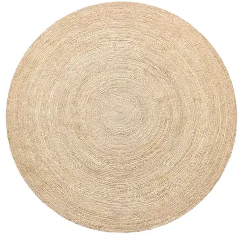 Diamond Carpets India, Ručně vázaný kusový koberec Rhea J-11 Natural kruh, 120x120 (průměr) kruh, béžová, chodba / předsíň