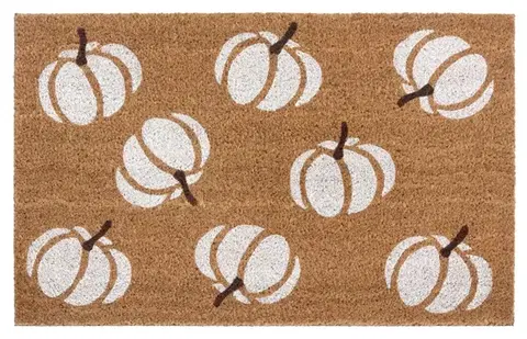 Hanse Home, DOPRODEJ: 45x75 cm Rohožka Halloween bílé dýně 105676 - na ven i na doma, 45x75, bílá, chodba / předsíň