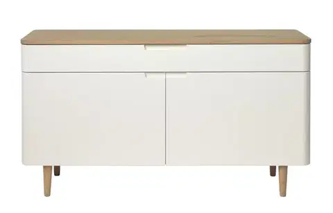 Estila Příborník Jinia, bílý/dub, 140 cm