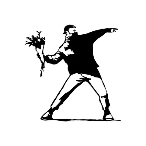 Dekorativní kovový doplněk na zeď Banksy Metal 01