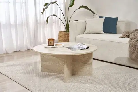 Konferenční stolek Soleil - Travertine