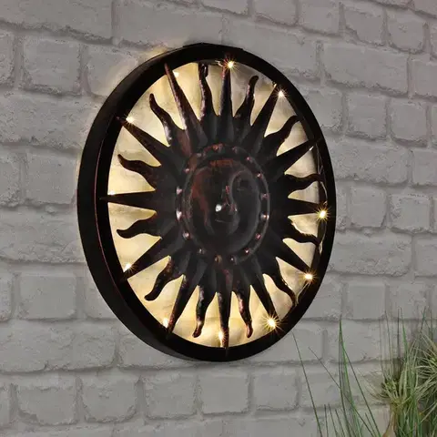 LED Solární nástěnná dekorace Slunce