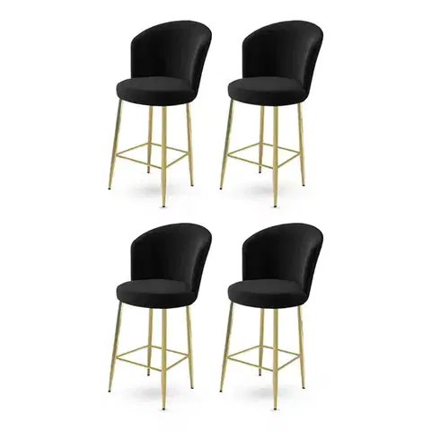 Bar Stool Set (4 Pieces) Fora - Black, Gold