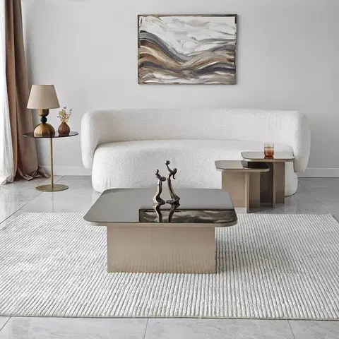 Sada konferenčních stolků Jazz - Beige, Bronze
