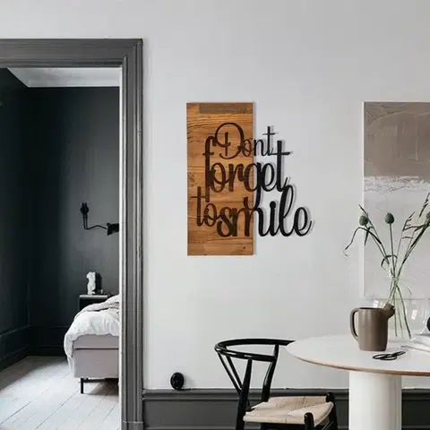 Dekorativní dřevěný doplněk na zeď Dont Forget To Smıle