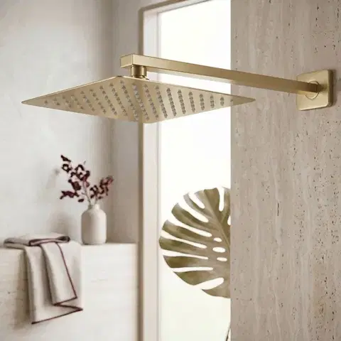REA Sprchové rameno čtvercové JS-9022BG 40cm Brush Gold REA-P6405