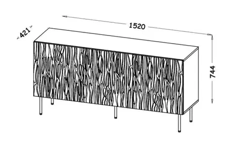 HALMAR Komoda Jungle 152 cm černá