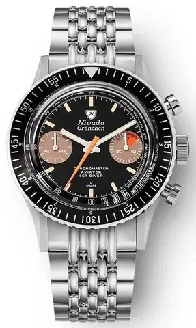 Nivada Grenchen Chronomaster Orange Boy Inter. Bezel - Manual - Rubber tropic