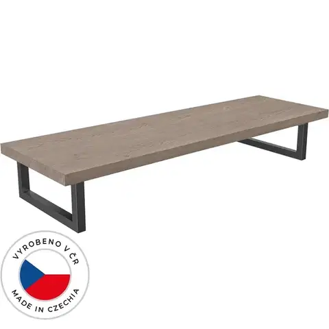 CERANO Deska pod umyvadlo Adele + 2 konzole pod desku dub Cannolo Cremona konzole černá 100,2x1,8x45,3  CER-157226