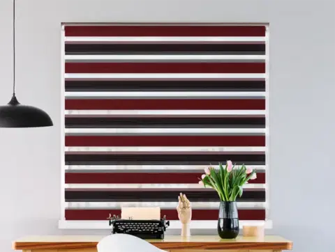 FEXI Roleta Den a noc, Duo elegance černá-červená, AA 3440, 220x45 cm