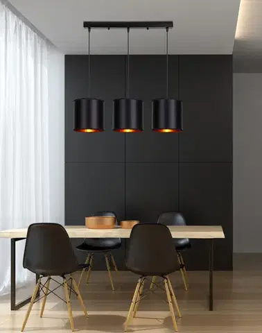 Závěsná lampa černá 3xE27 Candida