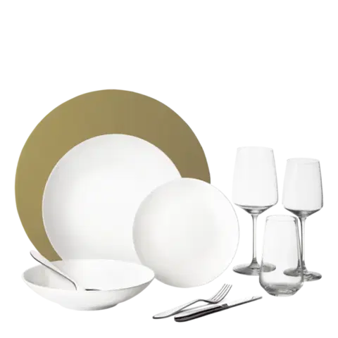 Startovací set nádobí 60 ks — Premium Platinum Line gold - W0182