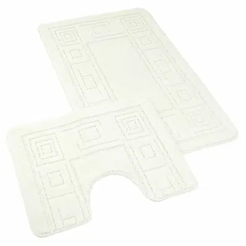 Kvalitex Sada koupelnových předložek Ornament smetanová, 60 x 100 cm, 60 x 50 cm
