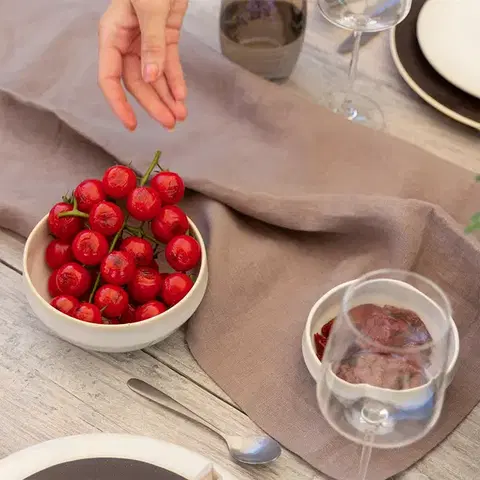 Bronzový lněný běhoun na stůl 50 x 140 cm — Gaya Ambiente - 596437