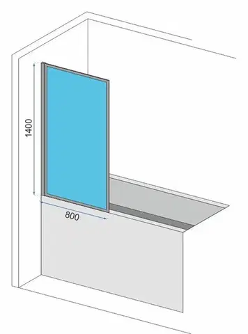 REA Vanová zástěna Lagos-1 Fix 80 černá REA-K4561