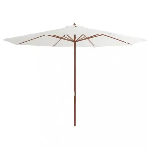 Slunečník Ø 350 cm látka / dřevo Dekorhome