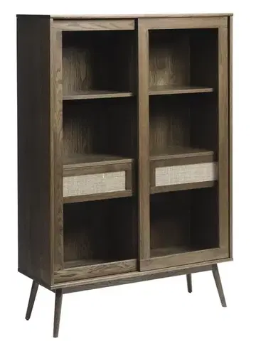 Estila Vitrína Aarhus, tmavý dub, 160 cm