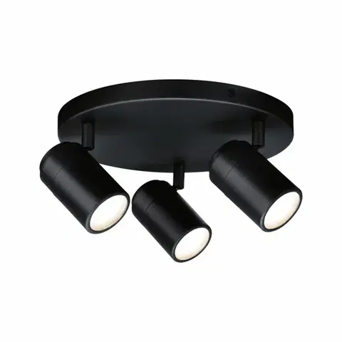 PAULMANN Spotlight Zyli IP44 GU10 230V max. 3x10W stmívatelné černá mat kulaté