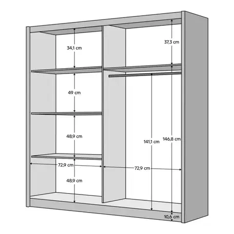 Šatní skříň BAJADERO 2D-150 Tempo Kondela