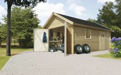 Přístřešek na auto 387 x 537 cm smrk Dekorhome