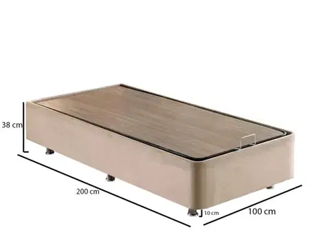 Rám jednolůžkové postele Ela Single - Light Brown (100 x 200)