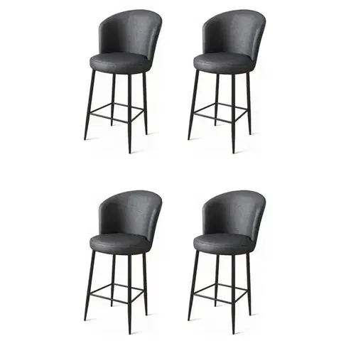 Bar Stool Set (4 Pieces) Uras - Anthracite, Black