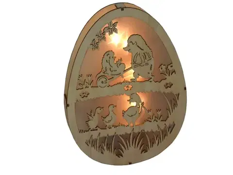 LED dekorační vyřezávané vajíčko Husy