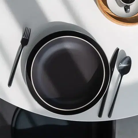 Sada talířů 18 ks — Elements Yin &amp; Yang black - W0224