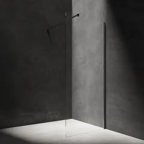 OMNIRES MARINA walk-in, 80 cm černá mat / transparent /BLMTR/ DNR80XBLTR