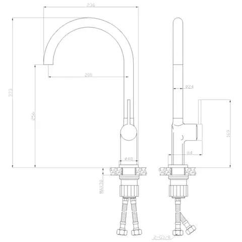 INVENA Dřezová baterie KALITEA černá BZ-72-004-V