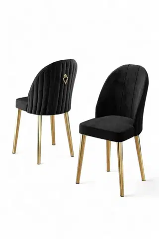 Sada židlí (6 kusů) Mara - Black, Gold