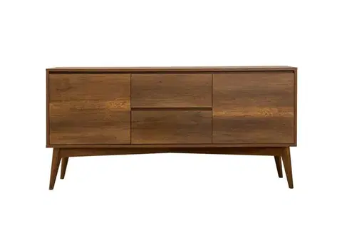 Set s rozkládacím stolem, židlemi a konzolou (7 kusů) Vina 03 0701 - Walnut, Grey