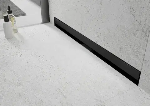 MEXEN Flat Wall odtokový žlab 2v1 stěna 90 cm černá 1730090