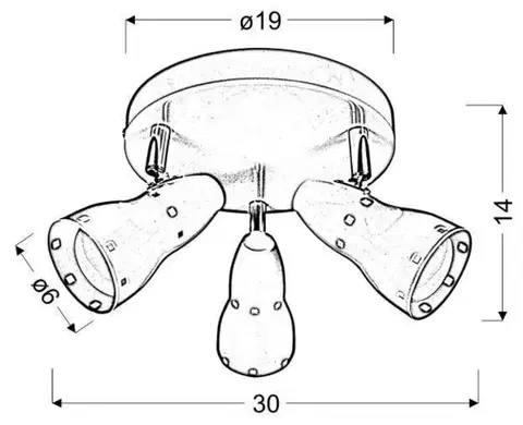Stropní svítidlo plafond 3x40W E14 bílé