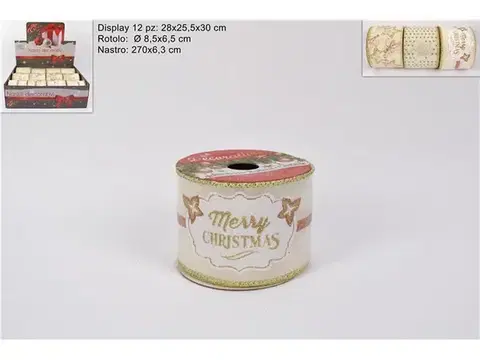 PROHOME - Stuha vánoční 6,3x270cm různé dekory