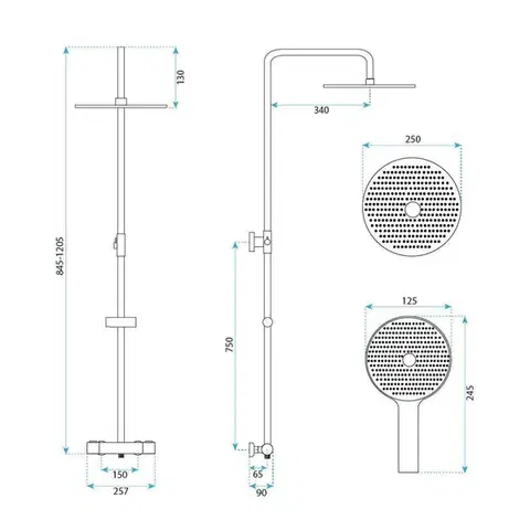 REA Sprchová sada bez výtoku s termostatem Lungo Chrome REA-P6735