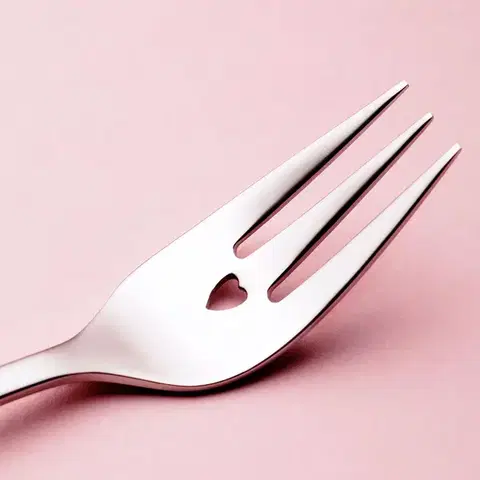 Vidlička na moučník se srdíčkem 6 ks sada – Love Cutlery - 116605