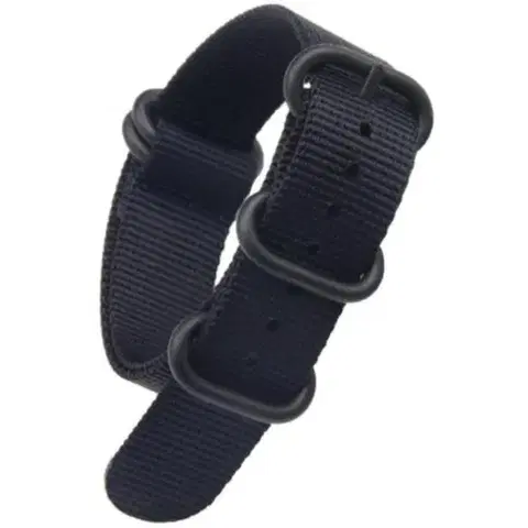 NATO ZULU řemínek černý 22 mm (černá spona) - 22 mm