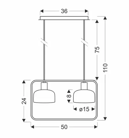 Závěsná lampa Zodiac černá 2x40W E27 bílé stínidlo