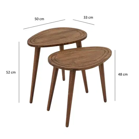 Sada odkládacích stolků (2 kusy) Sweet Set - Walnut