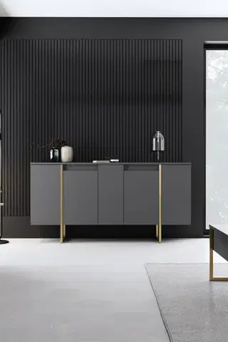 Konzolový stolek Luxe - Anthracite, Gold