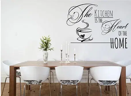Nálepka na zeď s textem THE KITCHEN IS THE HEART OF THE HOME 50 x 100 cm