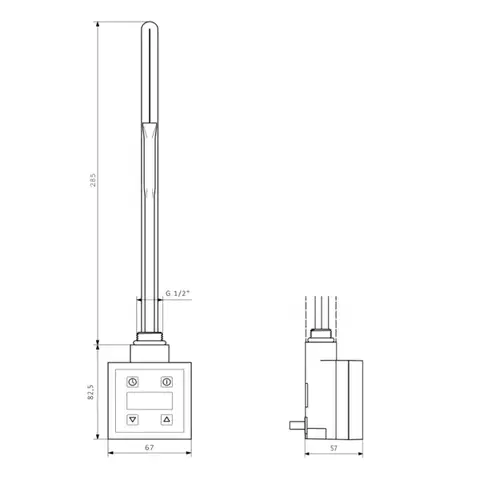 SAPHO KTX topná tyč s termostatem, 200 W, černá mat KTX-B-200