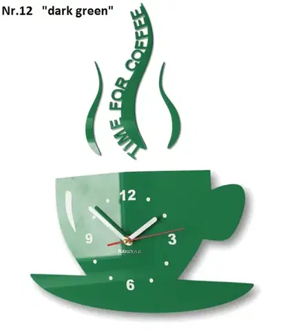 Nástěnné hodiny Time for coffee Černá