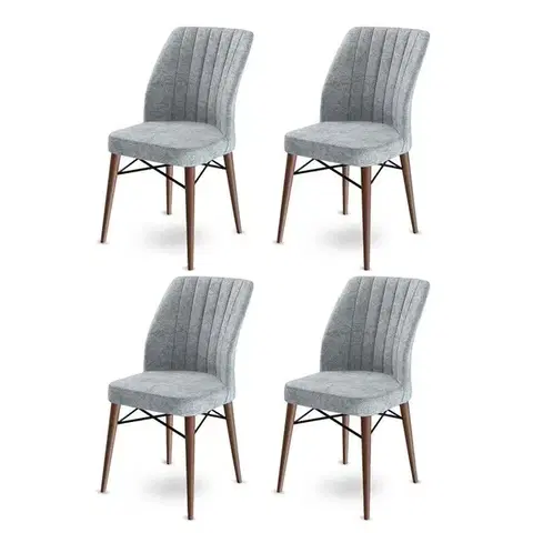 Sada jídelních židlí Flex Grey and Brown, 4 ks